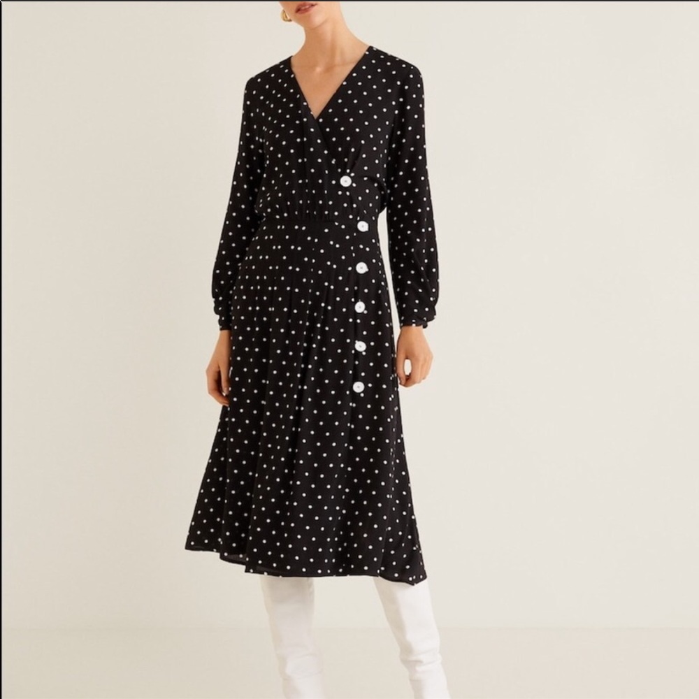 Mango polka dotted midi dress